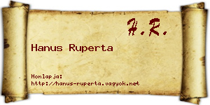 Hanus Ruperta névjegykártya
